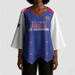 Custom Afro-Haitians Football Pride Kimono Sleeve Blouse Les Grenadiers Veve Vodou Blue Version