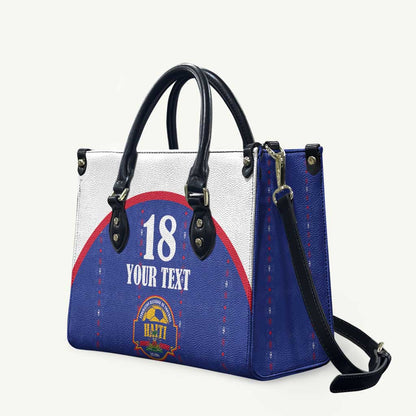 Custom Afro-Haitians Football Pride Leather Bag Les Grenadiers Veve Vodou Blue Version
