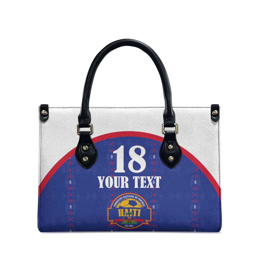 Custom Afro-Haitians Football Pride Leather Bag Les Grenadiers Veve Vodou Blue Version