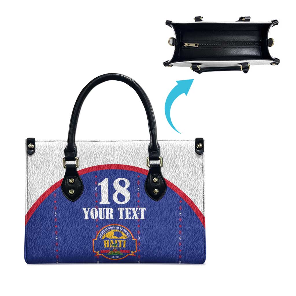 Custom Afro-Haitians Football Pride Leather Bag Les Grenadiers Veve Vodou Blue Version