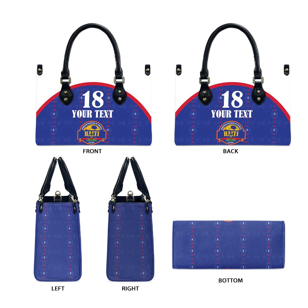 Custom Afro-Haitians Football Pride Leather Bag Les Grenadiers Veve Vodou Blue Version