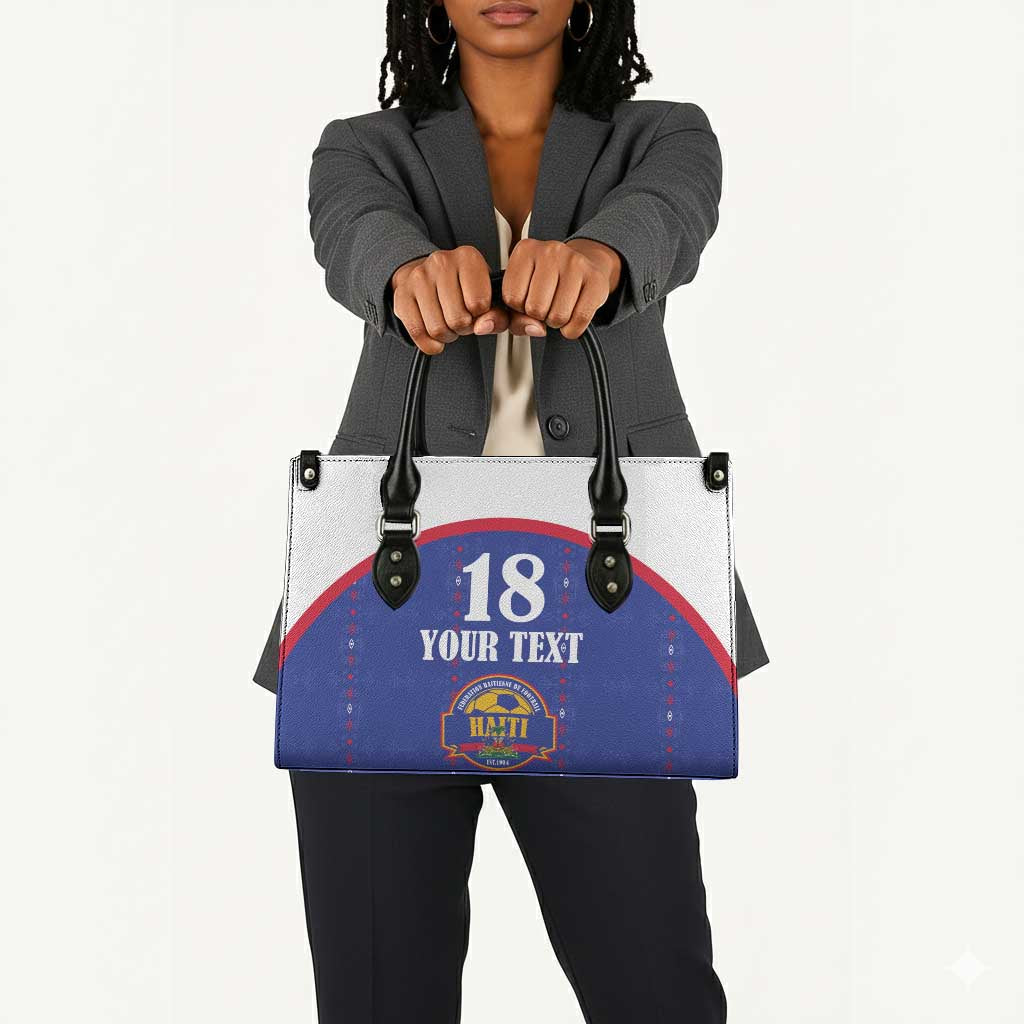 Custom Afro-Haitians Football Pride Leather Bag Les Grenadiers Veve Vodou Blue Version
