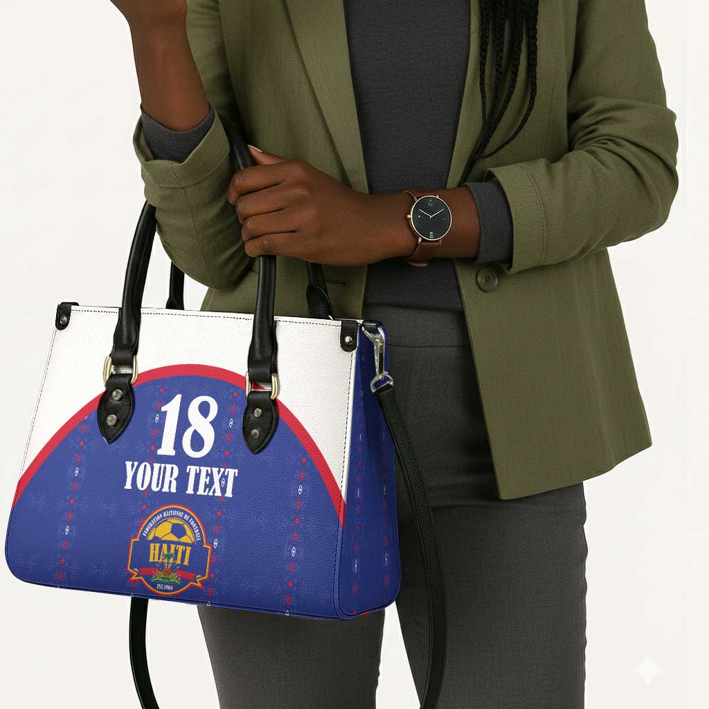Custom Afro-Haitians Football Pride Leather Bag Les Grenadiers Veve Vodou Blue Version