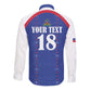 Custom Afro-Haitians Football Pride Long Sleeve Button Shirt Les Grenadiers Veve Vodou Blue Version - African Pride