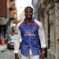 Custom Afro-Haitians Football Pride Long Sleeve Button Shirt Les Grenadiers Veve Vodou Blue Version - African Pride