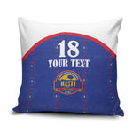 Custom Afro-Haitians Football Pride Pillow Cover Les Grenadiers Veve Vodou Blue Version
