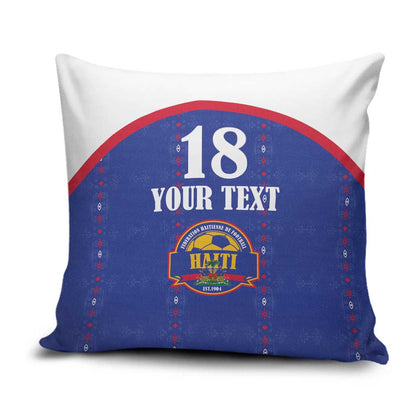 Custom Afro-Haitians Football Pride Pillow Cover Les Grenadiers Veve Vodou Blue Version