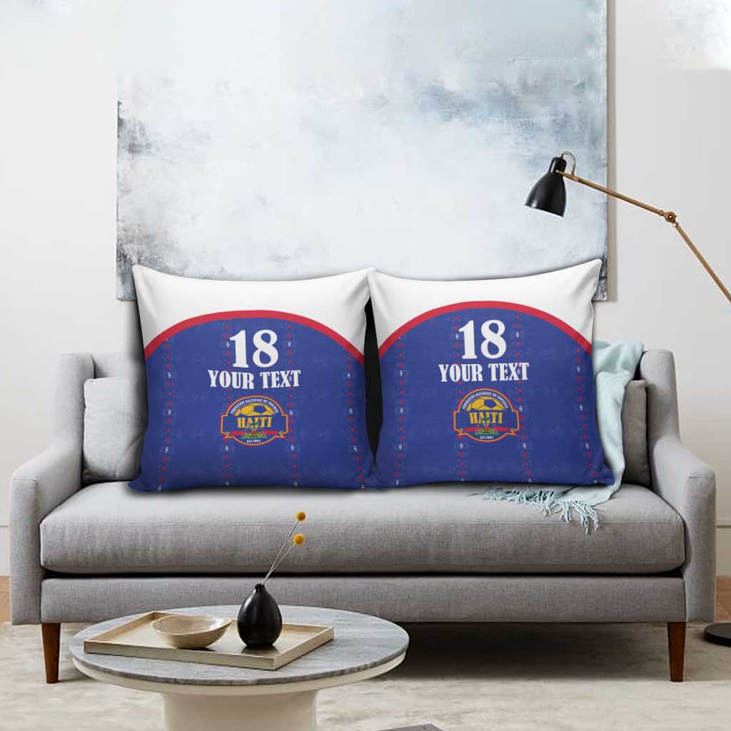 Custom Afro-Haitians Football Pride Pillow Cover Les Grenadiers Veve Vodou Blue Version