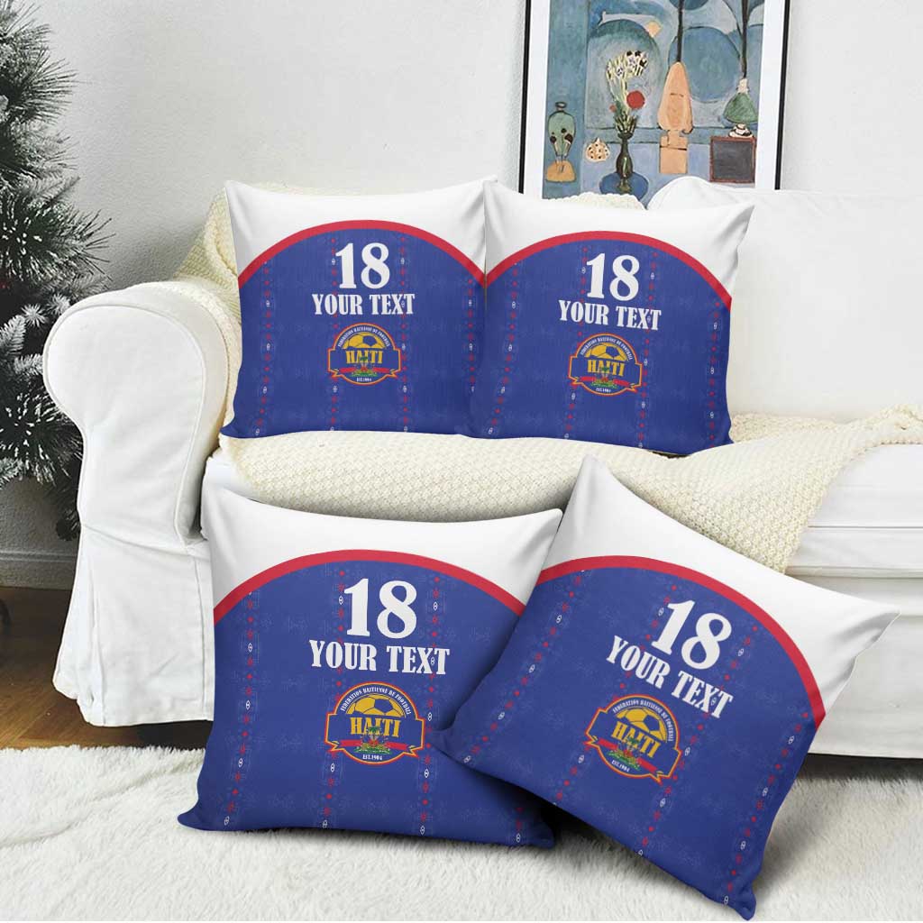 Custom Afro-Haitians Football Pride Pillow Cover Les Grenadiers Veve Vodou Blue Version