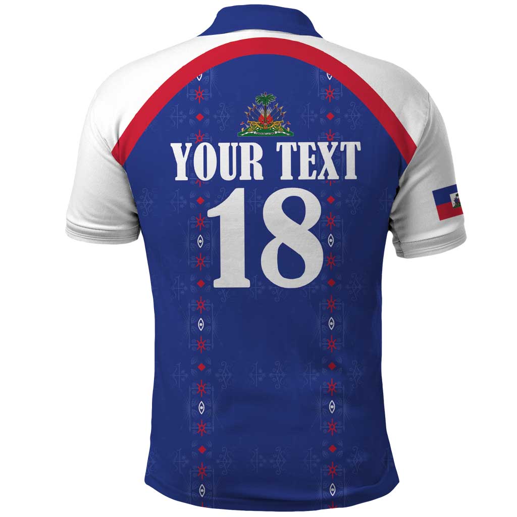 Custom Afro-Haitians Football Pride Polo Shirt Les Grenadiers Veve Vodou Blue Version LT18