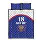 Custom Afro-Haitians Football Pride Quilt Bed Set Les Grenadiers Veve Vodou Blue Version - African Pride