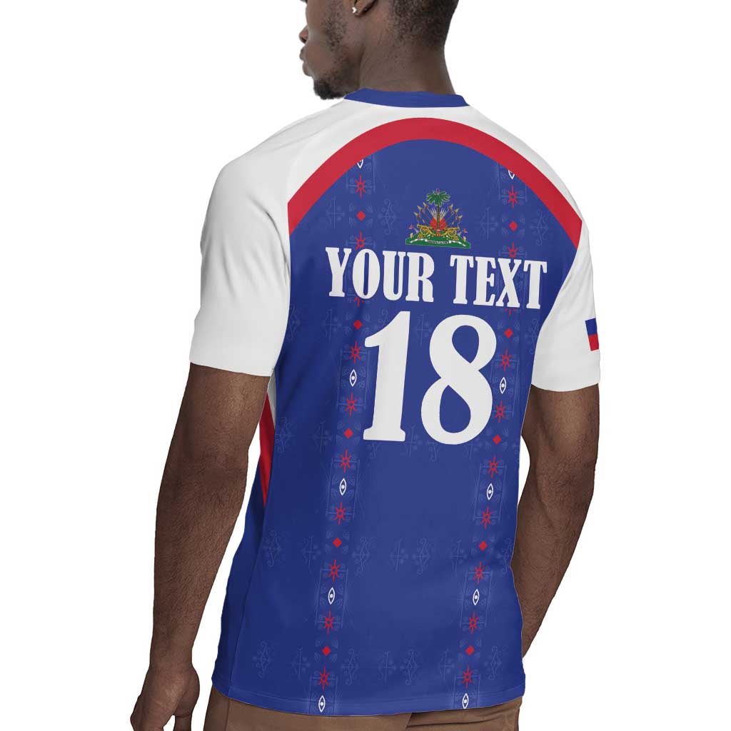 Custom Afro-Haitians Football Pride Rugby Jersey Les Grenadiers Veve Vodou Blue Version LT18