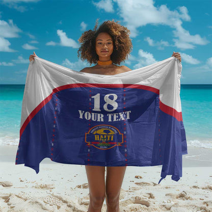 Custom Afro-Haitians Football Pride Sarong Les Grenadiers Veve Vodou Blue Version - African Pride