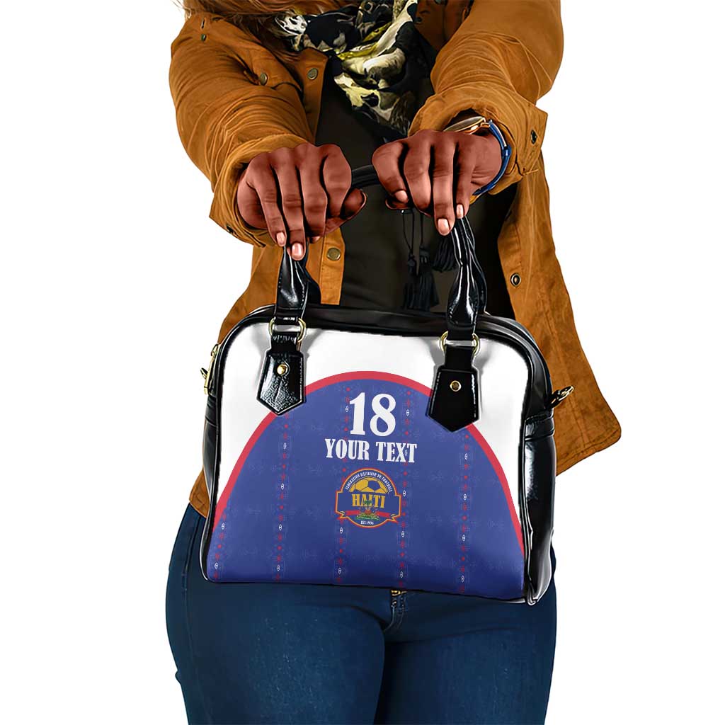 Custom Afro-Haitians Football Pride Shoulder Handbag Les Grenadiers Veve Vodou Blue Version - African Pride