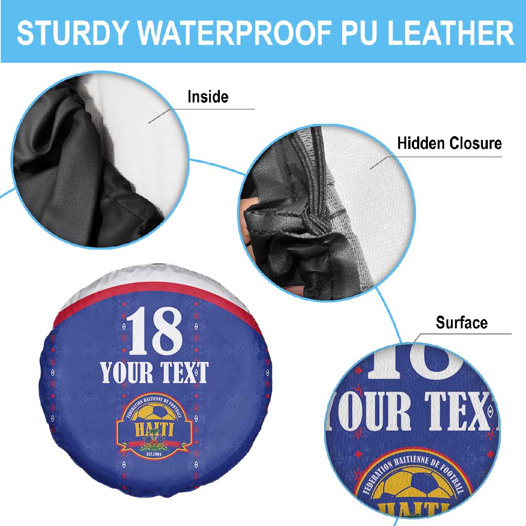 Custom Afro-Haitians Football Pride Spare Tire Cover Les Grenadiers Veve Vodou Blue Version - African Pride