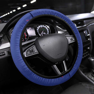 Afro-Haitians Football Pride Steering Wheel Cover Les Grenadiers Veve Vodou Blue Version - African Pride