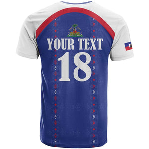 Custom Afro-Haitians Football Pride T shirt Les Grenadiers Veve Vodou Blue Version LT18