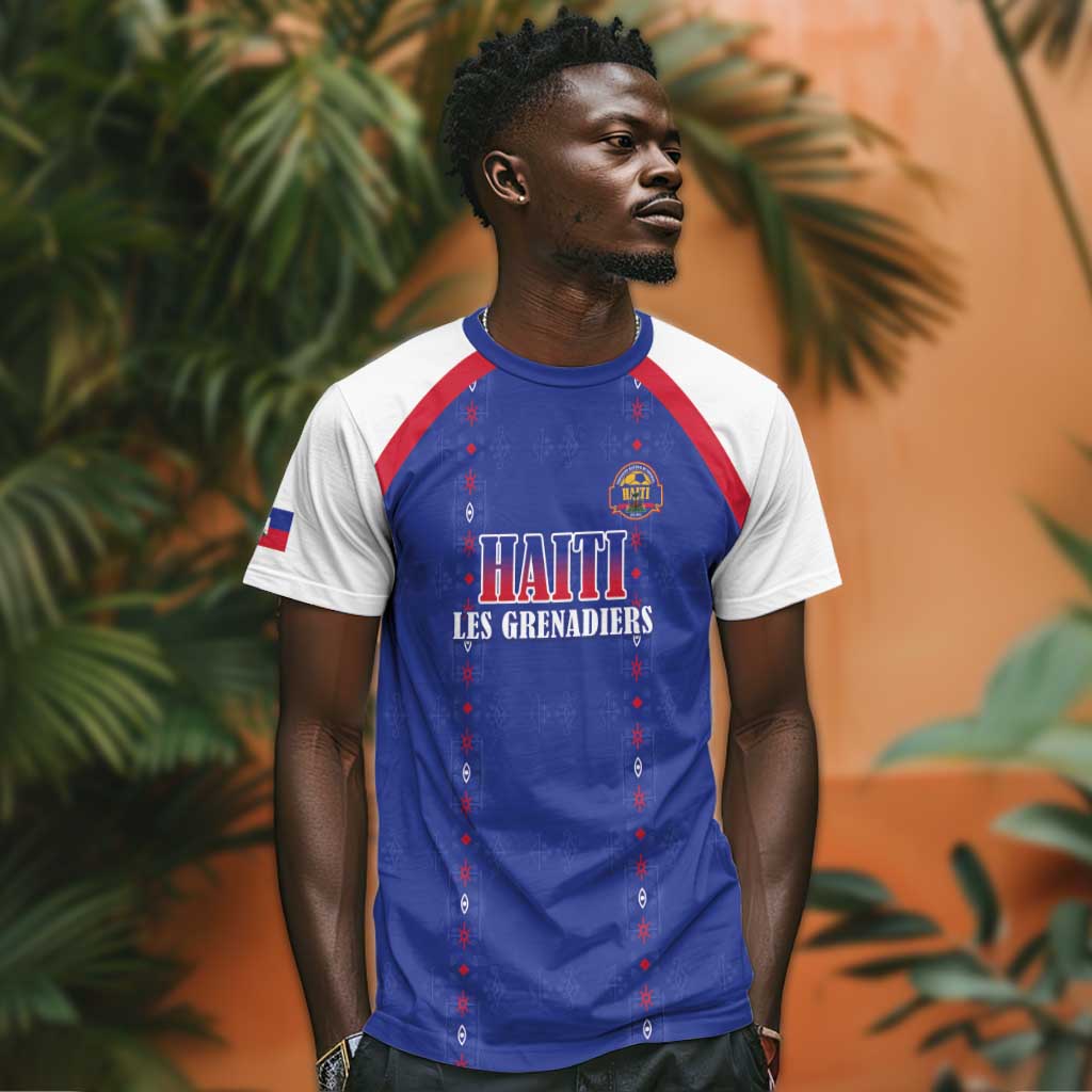Custom Afro-Haitians Football Pride T shirt Les Grenadiers Veve Vodou Blue Version LT18