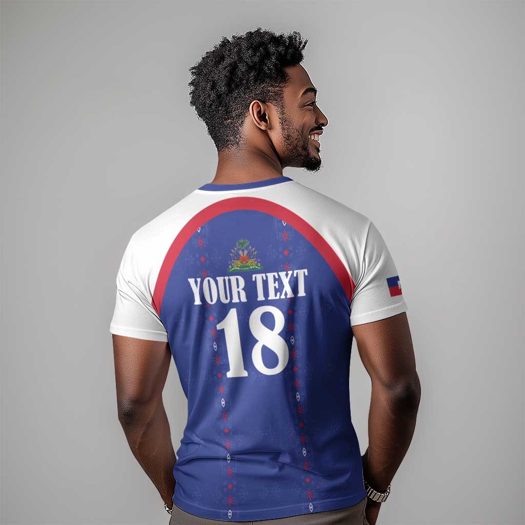 Custom Afro-Haitians Football Pride T shirt Les Grenadiers Veve Vodou Blue Version LT18