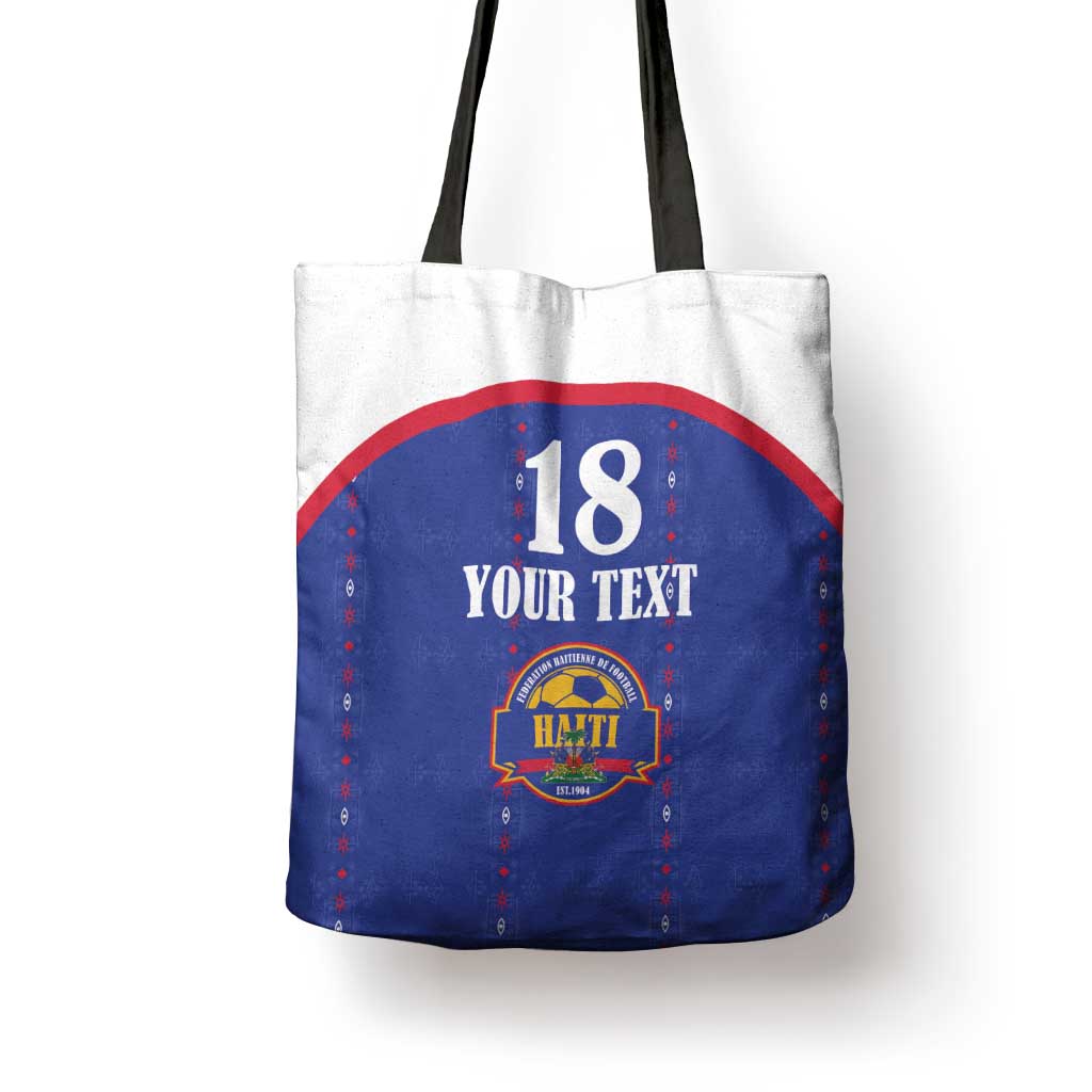 Custom Afro-Haitians Football Pride Tote Bag Les Grenadiers Veve Vodou Blue Version