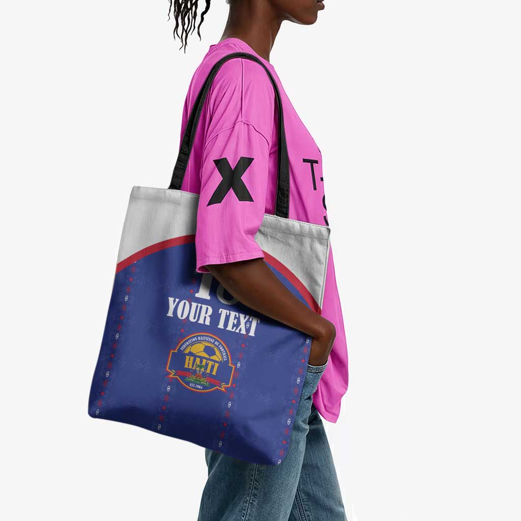 Custom Afro-Haitians Football Pride Tote Bag Les Grenadiers Veve Vodou Blue Version
