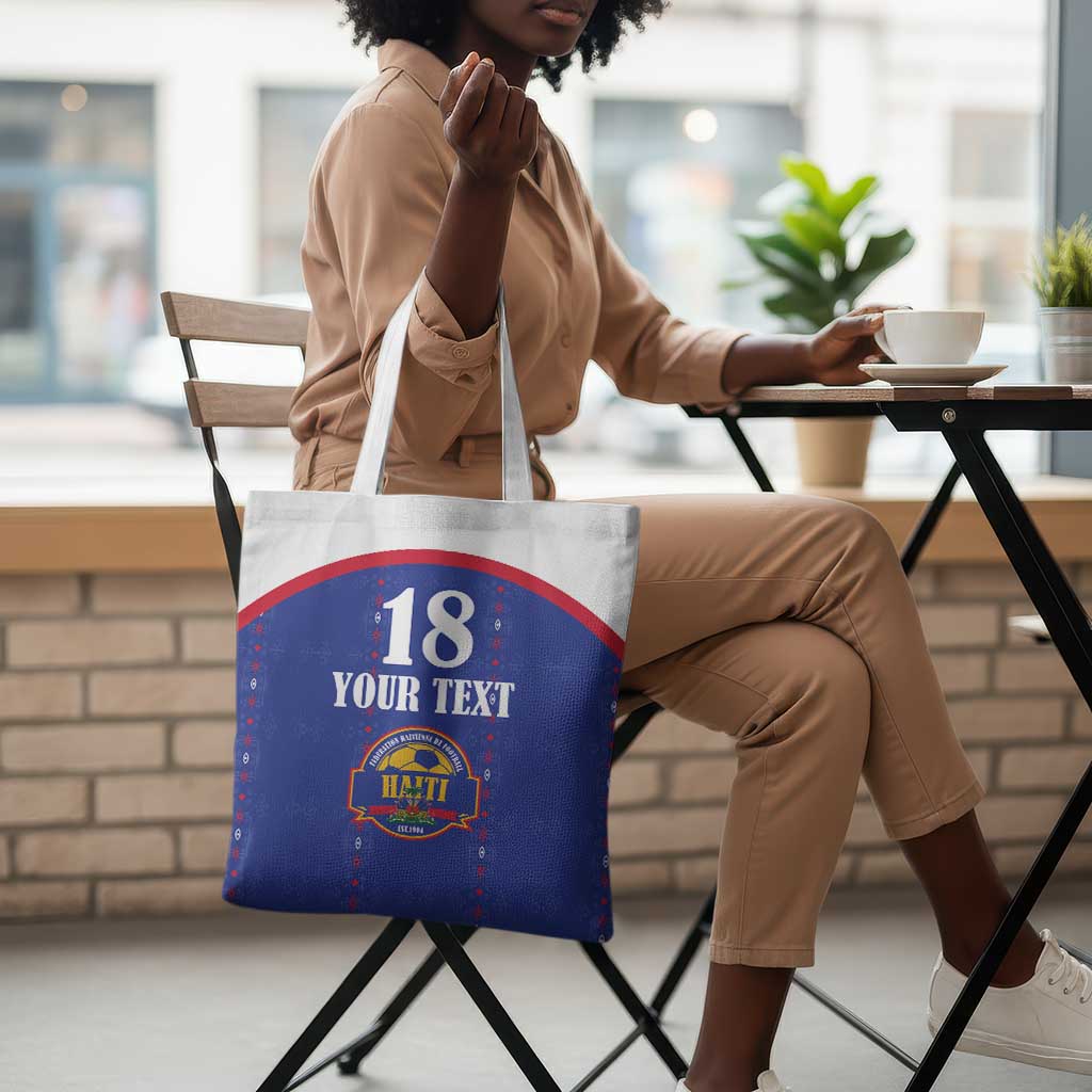 Custom Afro-Haitians Football Pride Tote Bag Les Grenadiers Veve Vodou Blue Version