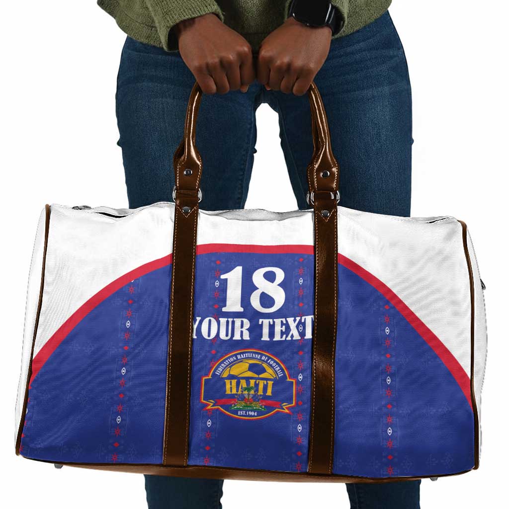 Custom Afro-Haitians Football Pride Travel Bag Les Grenadiers Veve Vodou Blue Version
