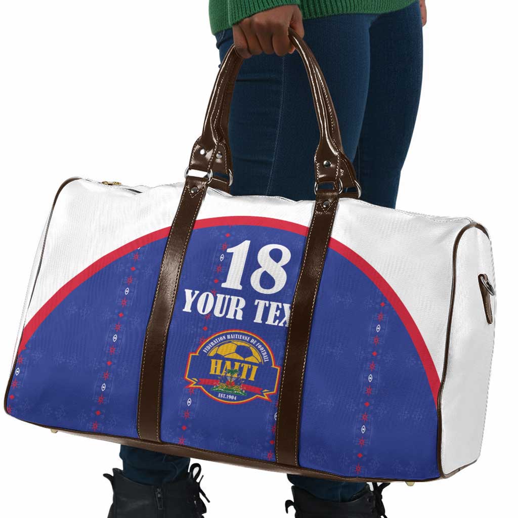 Custom Afro-Haitians Football Pride Travel Bag Les Grenadiers Veve Vodou Blue Version