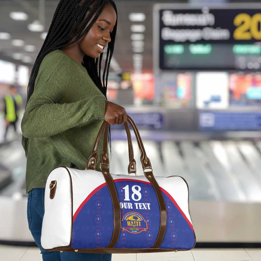 Custom Afro-Haitians Football Pride Travel Bag Les Grenadiers Veve Vodou Blue Version