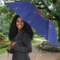 Custom Afro-Haitians Football Pride Umbrella Les Grenadiers Veve Vodou Blue Version