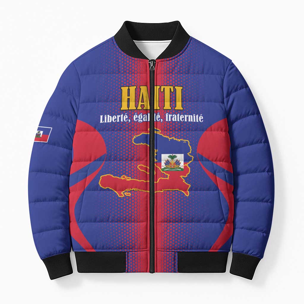 Afro-Haitians Pride Personalized Bomber Puffer Jacket Neg Marron Haitian Heritage