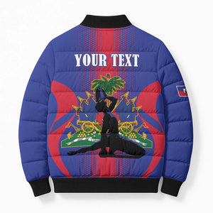 Afro-Haitians Pride Personalized Bomber Puffer Jacket Neg Marron Haitian Heritage