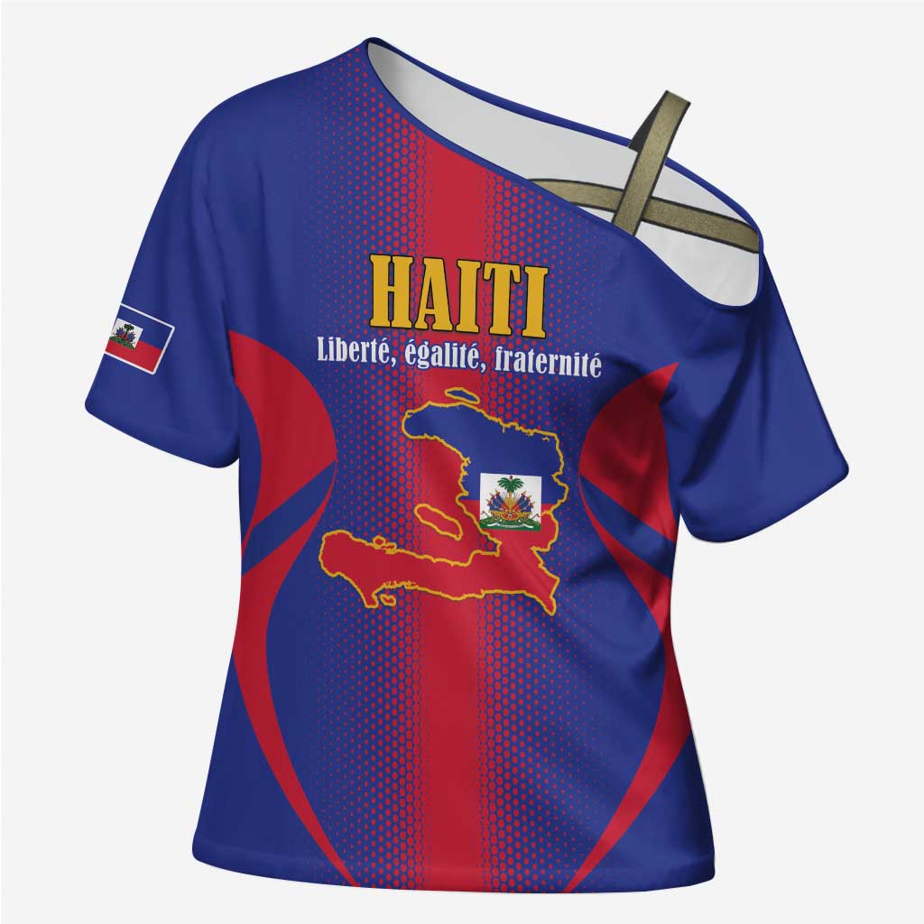 Afro-Haitians Pride Personalized Cross Shoulder Shirt Neg Marron Haitian Heritage
