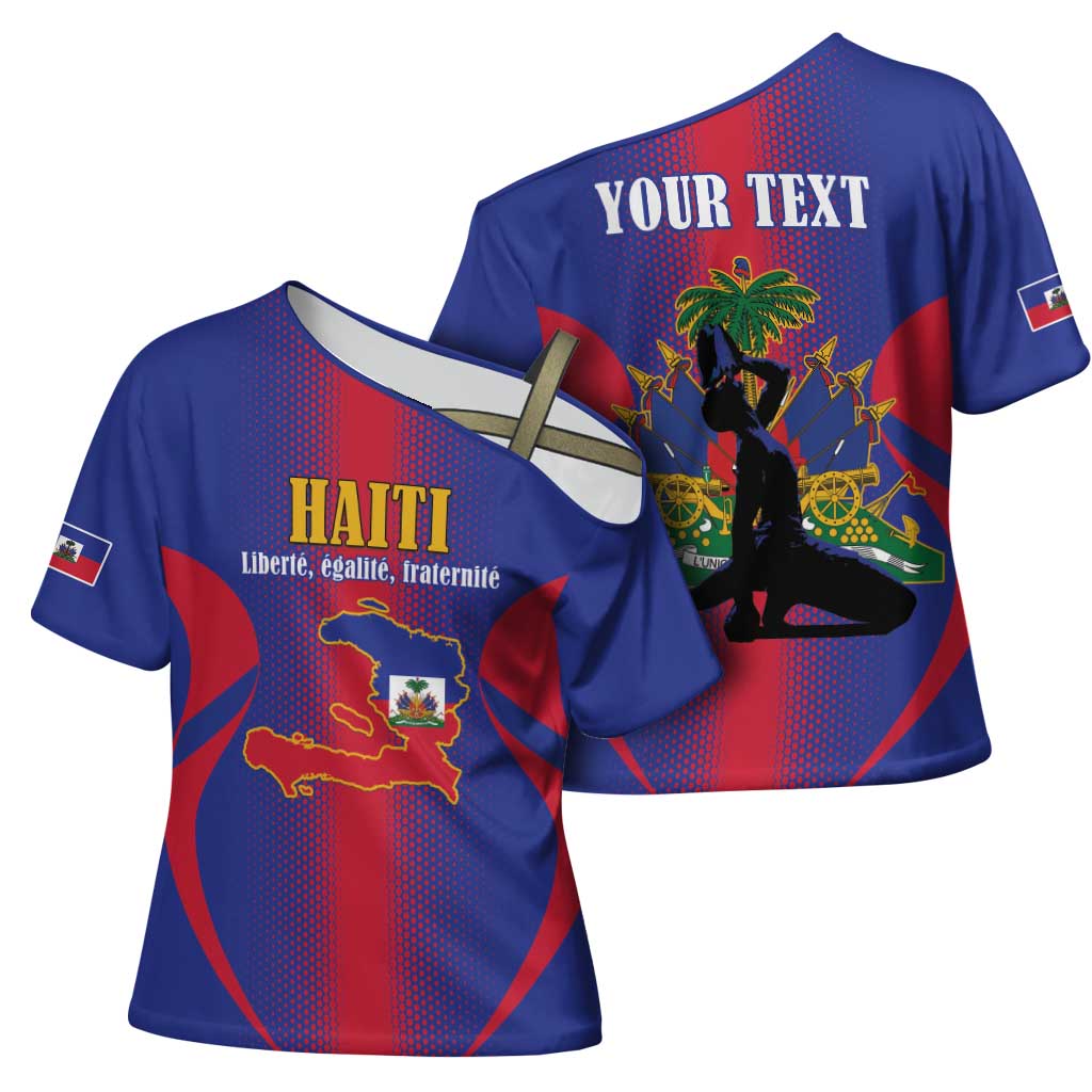 Afro-Haitians Pride Personalized Cross Shoulder Shirt Neg Marron Haitian Heritage