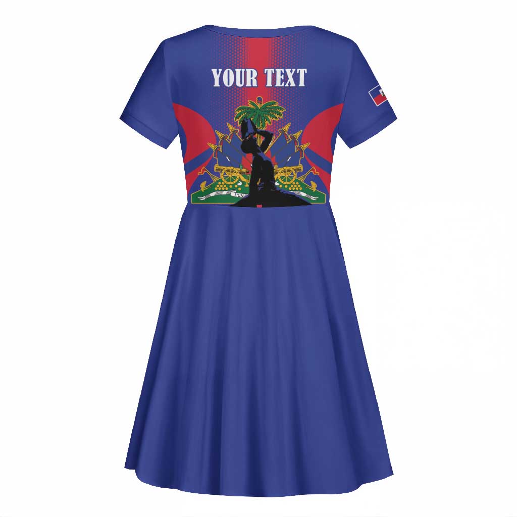 Afro-Haitians Pride Personalized Kid Short Sleeve Dress Neg Marron Haitian Heritage LT18