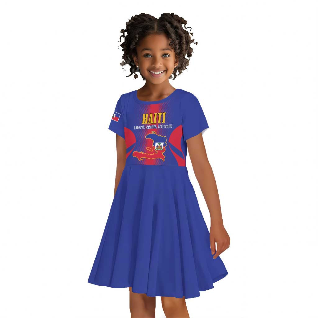 Afro-Haitians Pride Personalized Kid Short Sleeve Dress Neg Marron Haitian Heritage LT18