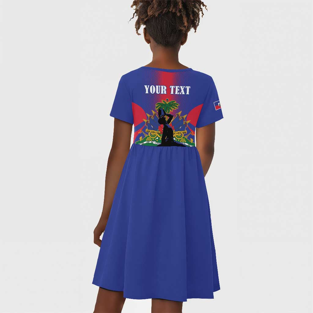 Afro-Haitians Pride Personalized Kid Short Sleeve Dress Neg Marron Haitian Heritage LT18