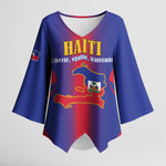 Afro-Haitians Pride Personalized Kimono Sleeve Blouse Neg Marron Haitian Heritage