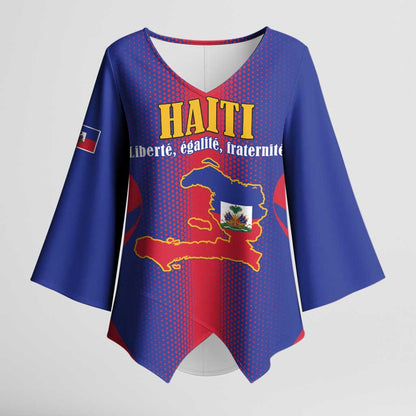 Afro-Haitians Pride Personalized Kimono Sleeve Blouse Neg Marron Haitian Heritage