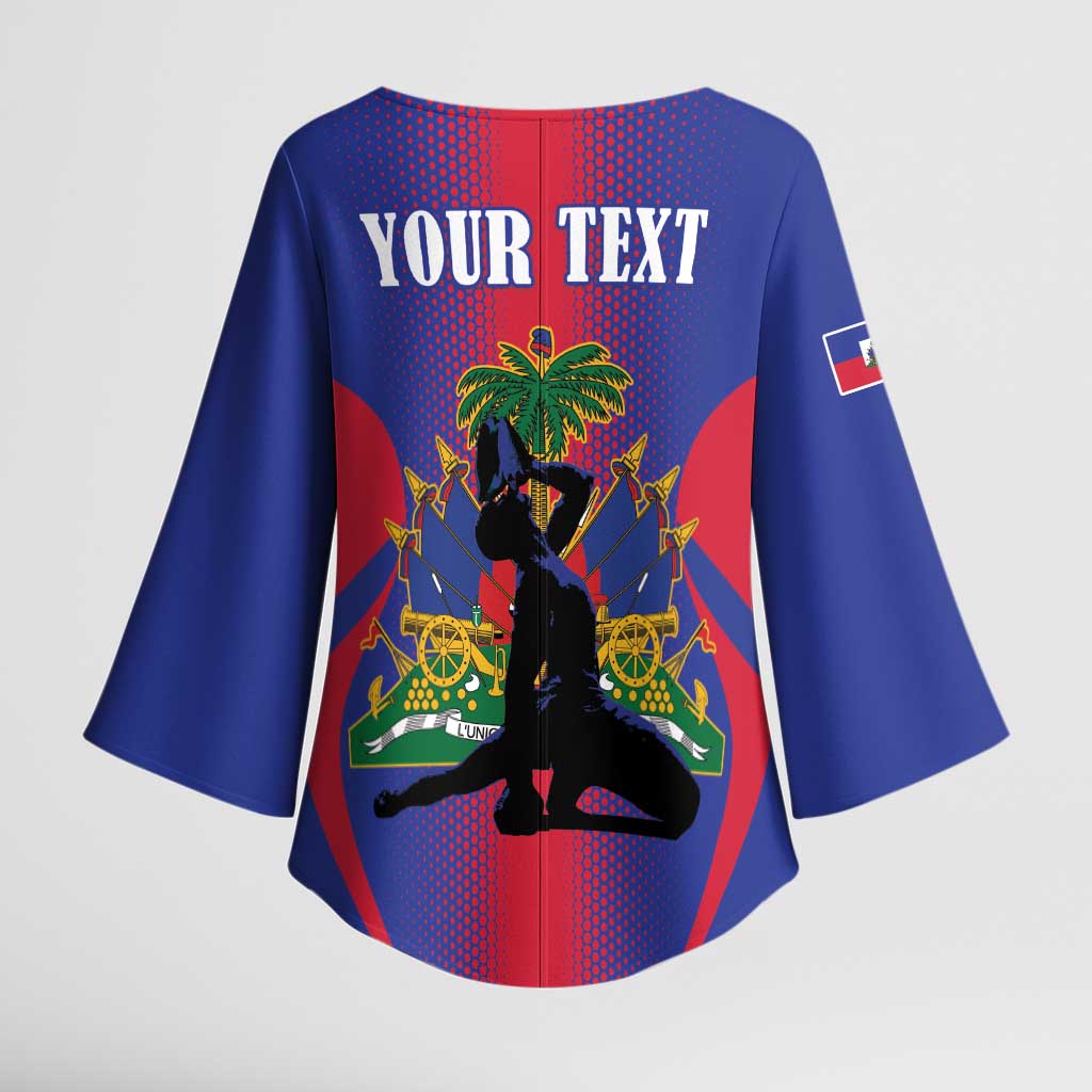 Afro-Haitians Pride Personalized Kimono Sleeve Blouse Neg Marron Haitian Heritage