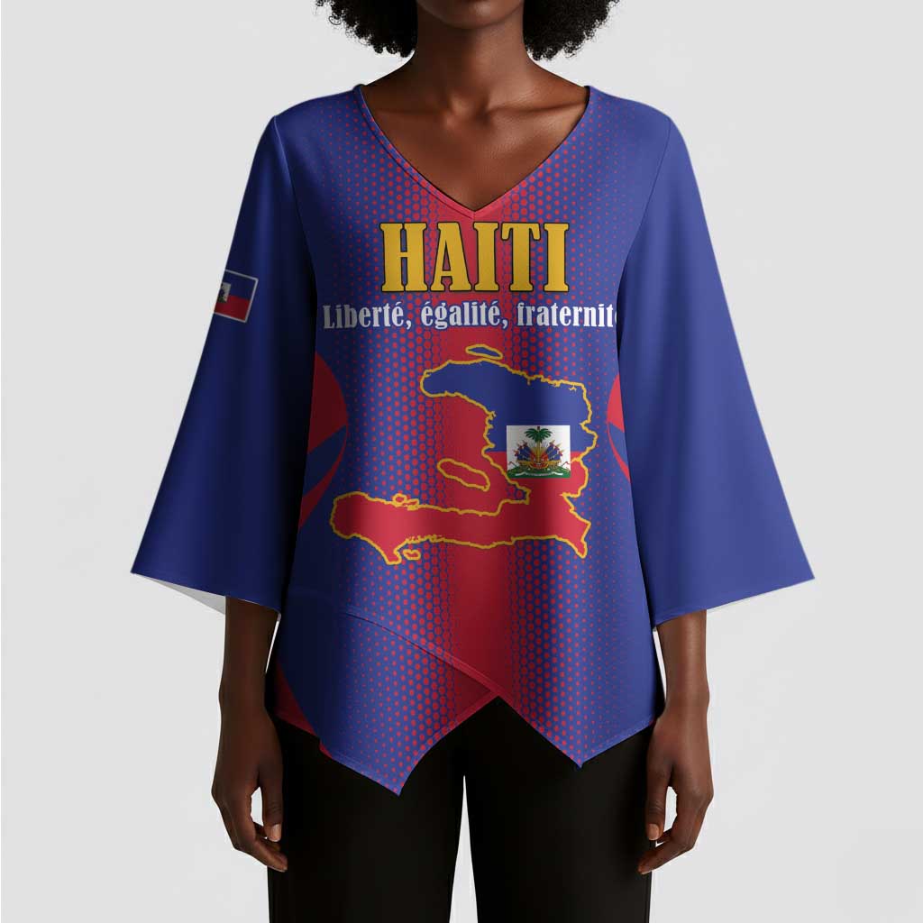 Afro-Haitians Pride Personalized Kimono Sleeve Blouse Neg Marron Haitian Heritage