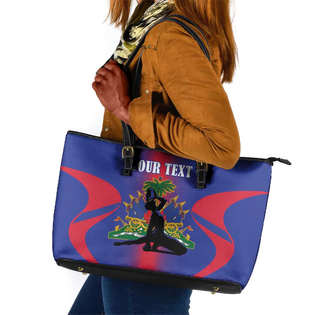 Afro-Haitians Pride Personalized Leather Tote Bag Neg Marron Haitian Heritage - African Pride