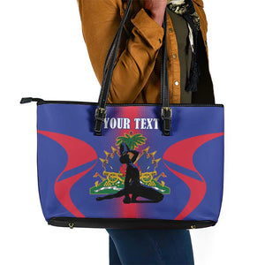 Afro-Haitians Pride Personalized Leather Tote Bag Neg Marron Haitian Heritage - African Pride