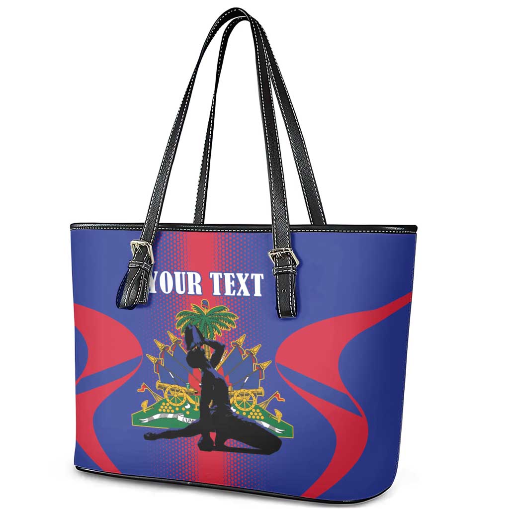 Afro-Haitians Pride Personalized Leather Tote Bag Neg Marron Haitian Heritage - African Pride