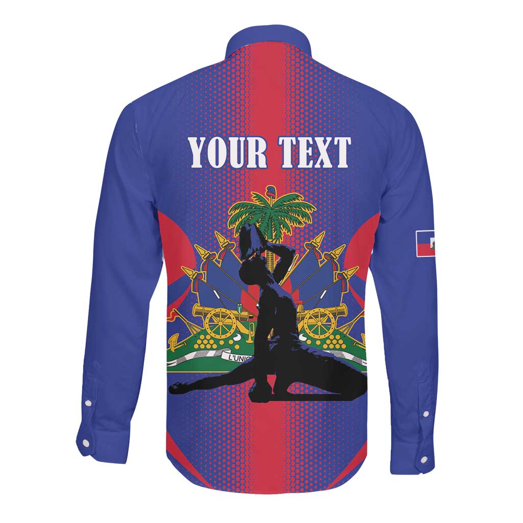 Afro-Haitians Pride Personalized Long Sleeve Button Shirt Neg Marron Haitian Heritage - African Pride