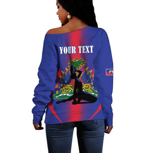 Afro-Haitians Pride Personalized Off Shoulder Sweater Neg Marron Haitian Heritage - African Pride