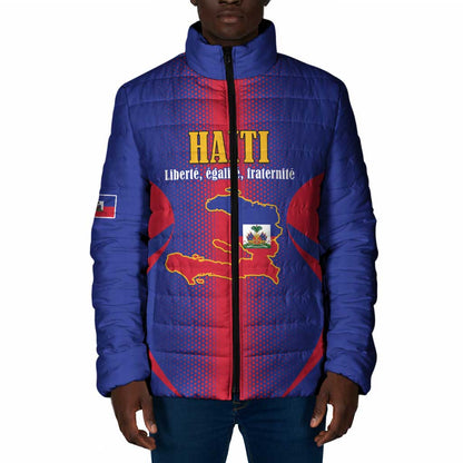 Afro-Haitians Pride Personalized Padded Jacket Neg Marron Haitian Heritage