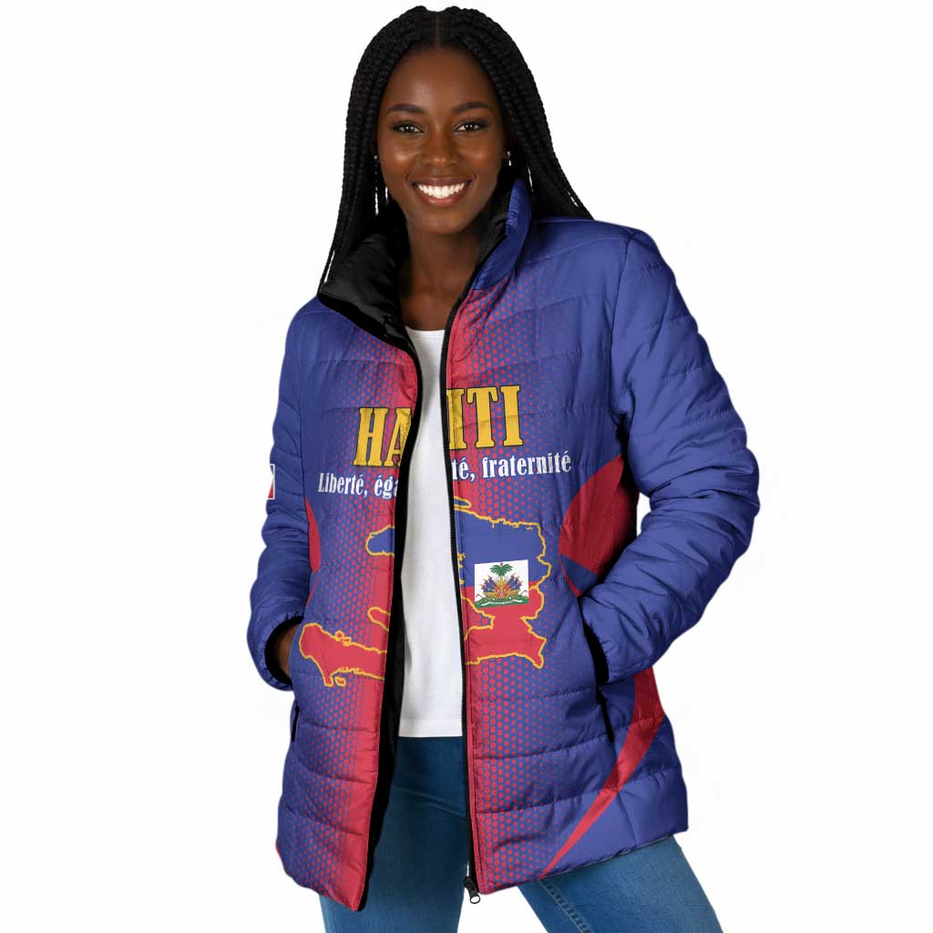 Afro-Haitians Pride Personalized Padded Jacket Neg Marron Haitian Heritage