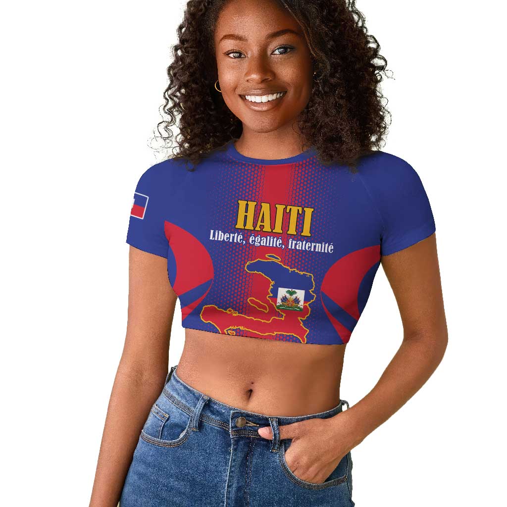 Afro-Haitians Pride Personalized Raglan Cropped T shirt Neg Marron Haitian Heritage LT18