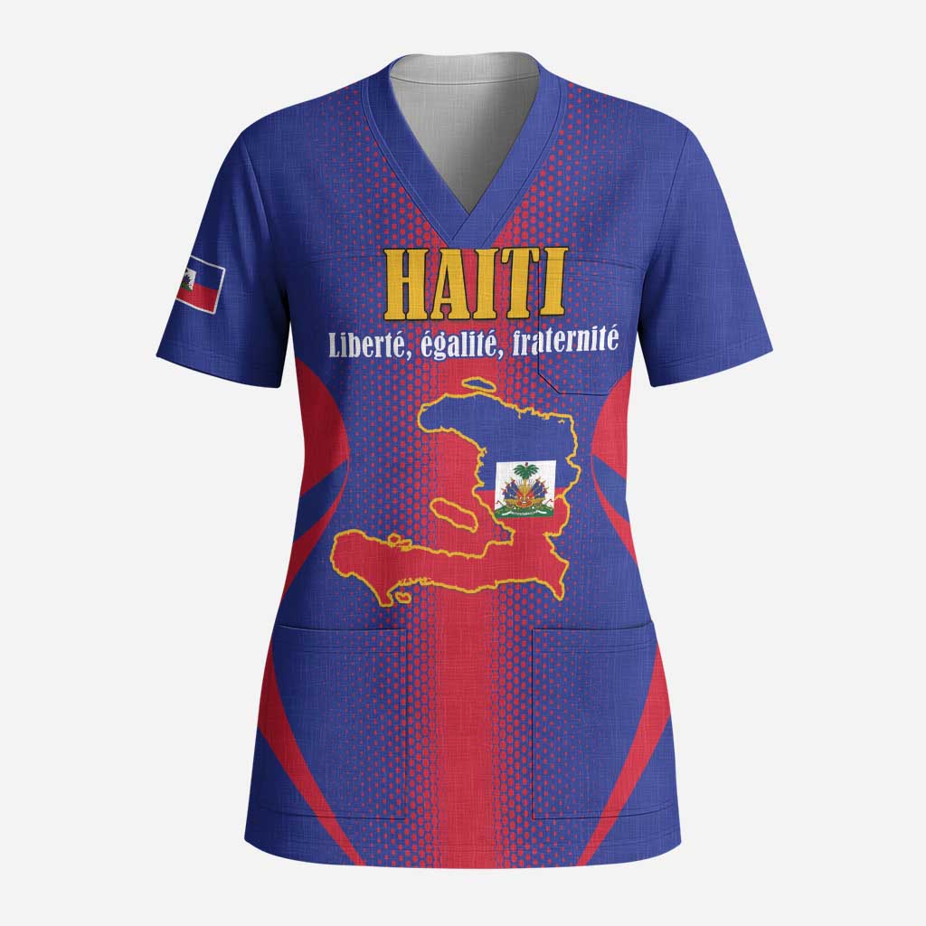 Afro-Haitians Pride Personalized Scrub Top Neg Marron Haitian Heritage - African Pride